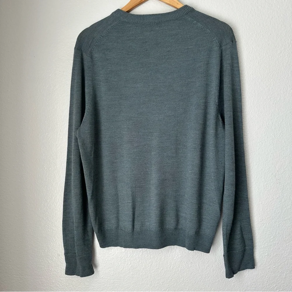 J. Crew V-Neck Pullover 100% Wool Sweater Large preppy shirt Academia school boy